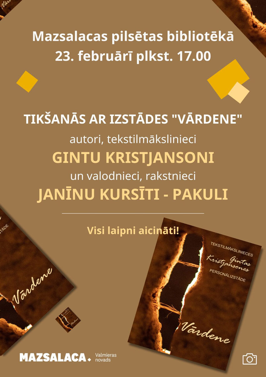 Tekstilmāksliniece Ginta Kristjansone un valodniece Janīna Kursīte-Pakule aicina uz tikšanos